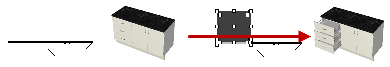 Opening Drawers on individual cabinet  -  Click to view cabinet options